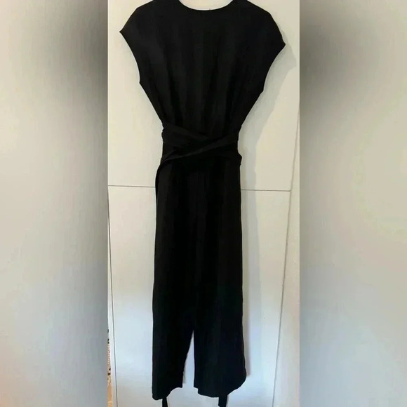 Aritzia Wilfred Brax Black Linen Wide Leg Jumpsuit - Picture 6 of 7